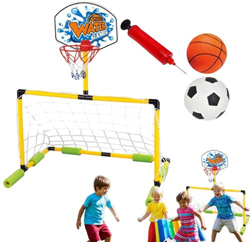 Aro De Baloncesto Flotante para Piscina - Portería Flotante De Baloncesto Acuático - Incluye Bomba y Balón Impermeable Portátil para Piscina Lago Playa Jardín Niños Adultos
