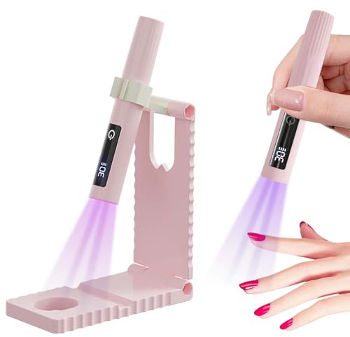 UV Lampe für Gelnägel, 30/60s Tragbare Mini UV Nagellampe, UV LED Lampe für Nägel, LED Nageltrockner Tragbare Kleine UV Nagellampe für Gel Nagellack zum Aushärten von Nagelkleber & Nail Tips (Rosa)