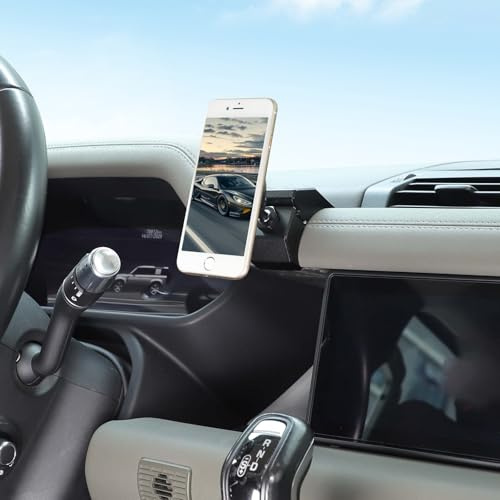 HIRUFAIT Magnetische Handyhalterung kompatibel mit Land Rover Defender 90 110 130 2020-2025, 360° verstellbare Armaturenbrett-Handyhalterung für alle Smartphones (für hohe Verkleidung