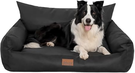 Bjird Hundebett Grosse Hunde Wasserdicht - Hundedecke Sofa, Hundebett Mittelgroße Hunde - Joker Waschbares Hundesofa mit Herausnehmbarem Kissen - Oeko-Tex Hundekissen Dog Bed 106x80 cm Schwarz XXL