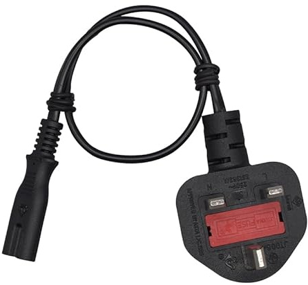 TEWOXIN UK Plug to C7 Power Cable 0.96M / 3.14Ft | 2.5A Figure-8 power cord for Home Audio, DVD Player, Small Appliance & Flexible Desktop Power Setup
