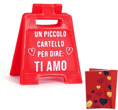 DPKOW Coppia Fidanzato Fidanzata Regali di San Valentino per Lei Lui, Divertenti Ti Amo Cartello Segnale Mini + Biglietto Con Busta per San Valentino Targa Addobbi Gadget Regali Coppia