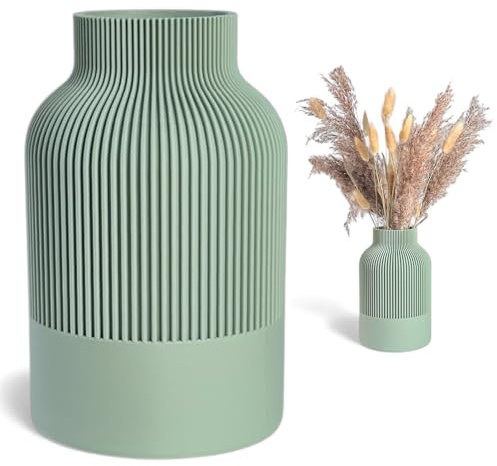 Wazon für Blumen unzerbrechlich 20cm, modern, Vase für frische und künstliche Blumen, Wohnungsdekoration, solide 3D, japandi.