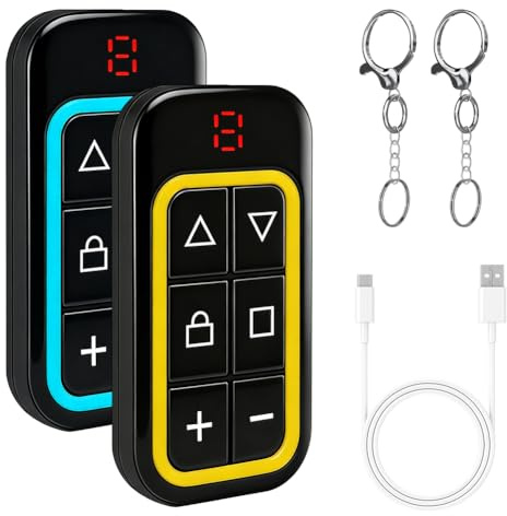 2er Set Garagentoröffner Fernbedienung Kopierer – 8-Kanal Universal Funkfernbedienung, USB-C Wiederaufladbar, Bis zu 30 m Reichweite – Für die meisten Garagentore & Torantriebe