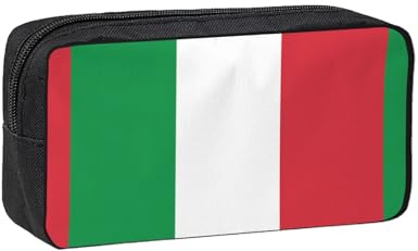 WSSYYBF Trousse simple et spacieuse avec drapeau italien, sac de rangement portable en tissu Oxford 600D, adapté pour le bureau et les voyages.