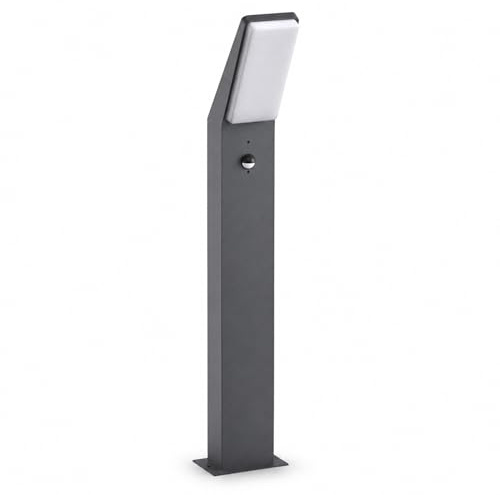 Maxkomfort EVA Wegeleuchte LED Anthrazit mit Bewegungsmelder - 12W Warmweiß IP65 Wetterfest 230V Aluminium Sensor Pollerleuchte & Standleuchte für Außen Garten Terrasse & Einfahrt