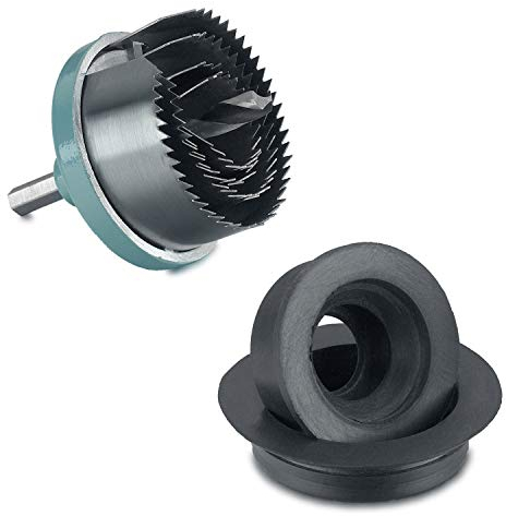 Lochsäge 25 bis 58 mm als Set für Regentonnendurchführung inkl. Dichtungen für Regentonne, bzw. Regenwassertonne und Regenwassertank