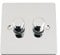 Light Dimmer Switch 2 Gang 2Way 10A -Push On Off 400W -Polished Chrome -Flat