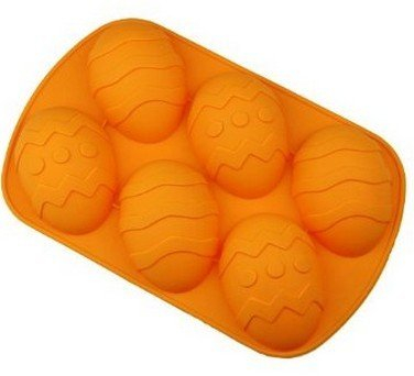 Allforhome 6 Easter Egg Silicone Cake Baking Mold Cake Pan Muffin Cups Handmade Soap Moulds Biscuit Chocolate Ice Cube Tray DIY Mold