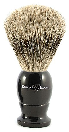Edwin Jagger Best 9EJ876 Rasierpinsel, Dachshaar, helles Horn, klein
