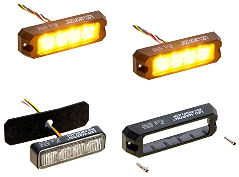 LED-MARTIN 2er Sparset R65 PROFLASH gelb - Frontblitzer - Straßenräumer -Blitzmodul - Pannendienst - Schwertransport - LKW