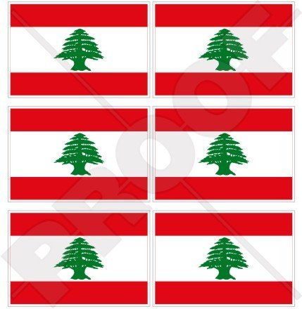 Líbano bandera de Líbano libnan, Oriente Medio, lubnan 40 mm (1,6 ) Mobile teléfono celular Mini de vinilo pegatinas, calcomanías x6