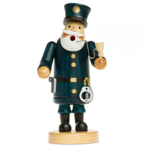 Sikora RM-A Räuchermännchen aus Holz 3 Größen Verschiedene Motive, Farbe/Modell:A14 blau - Polizist, Höhe in cm:Höhe ca. 19.5 cm