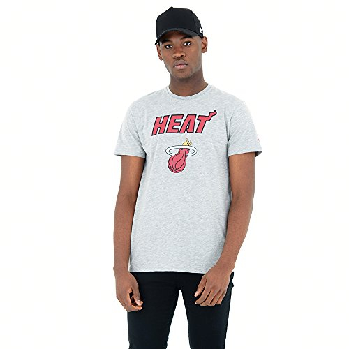 New Era - NBA Miami Heat Team Logo T-Shirt - Grau Farbe Grau, Größe XL