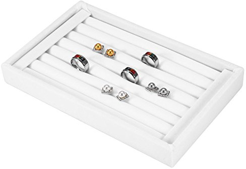 Ring-Display-Fach, 4Colors Ring Display Tray Slot Modeschmuck Veranstalter Halter Fall Box Showcase(Weiß)