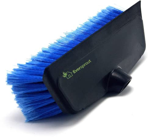 EVERSPROUT Spazzolone da 28 cm con Paraurti e Lavavetri (23 cm) | Setole Morbide per Lavare Auto, Camion, Camper, Barche, Ponti, Pavimenti | Anti Graffi | per Asta Acme da 3/4 (Asta Non Inclusa)