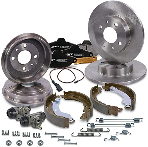 BESTPRICE Bremsenset inkl. Bremsscheiben vorne Ø 240,5 mm Voll + Bremstrommel hinten Ø 180 mm + Bremsbeläge vorne und Bremsbacken hinten + Radbremszylinder, Kompatibel mit FIAT PANDA (169_)