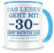 Samunshi® Tasse mit Spruch witzige Geschenke zum 30 Geburtstag Mann Frau Oma Opa Geburtstag Geschenkideen zum 30 Geburtstag hellblau