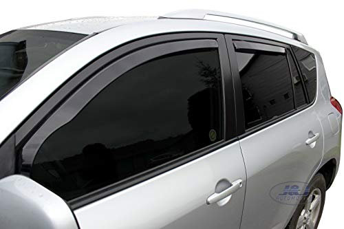 J&J AUTOMOTIVE | Windabweiser Passend Für Rav4 3, 2006-2012, Heko Regenabweiser, Getönt, Set 4-Teilig, Vorne und Hinten, Aerodynamisch