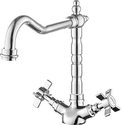 JASSFERRY Estilo Vintage Monobloc Fregadero de cocina Grifo giratorio Caño Flexibilidad Tradicional Francés Clásico Cromo Pulido