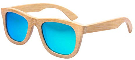 EONHUAYU Sonnenbrille aus Holz, Bambus Holz Brille Sonnenbrille für Männer Frauen Vintage Echte Holzarme Brille für Reisen Fahren (Grün)