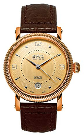 BWC Swiss Herren Uhr Analog Automatik mit Leder Armband 207685740
