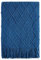 BOURINA Textured Solid Soft Sofa Throw Couch Cover Knitted Decorative Blanket,Royal Blue, 127x152cm