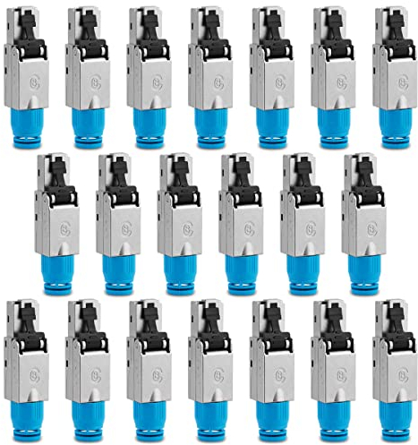 UC-Express Netzwerkstecker CAT 8 RJ45-20x RJ45 Stecker Steckverbinder - werkzeuglos - geschirmt - mit Zugentlastung - CAT8 CAT8.1 LAN Netzwerkkabel Stecker