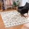 MyShop24 Teppich Wohnzimmer Hochflor Läufer - Creme 80x250cm - Schlafzimmer Soft Shaggy Flauschig mit Fransen - Rauten Muster - Boho Design - Oeko Tex 100 Standard - Allergiker geeignet