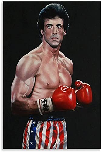 Iooie Leinwand Bilder Kunst Film Rocky Balboa für Familiendekor Malerei Poster Druckt Gedruckte 19.7x27.6(50x70cm) Kein Rahmen