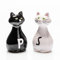 Ebiz Salière et Poivrière en Céramique Forme de Chats - Duo Sel Poivre - Ceramic Cat Salt and Pepper Shaker - Home/Kitchen