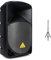 Behringer EUROLIVE B112D Active 2-Way 12 PA Speaker System with Wireless Option and Integrated Mixer & qtx Robust Steel Speaker Stand, Black