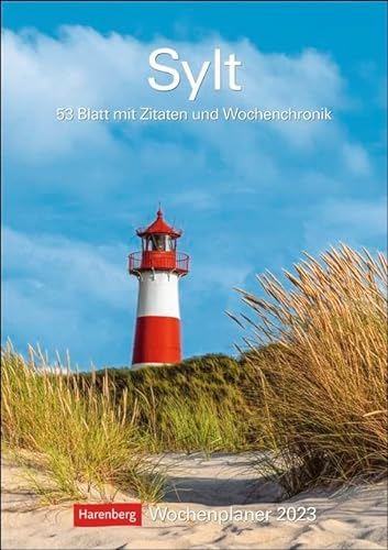 Sylt - Wochenplaner 2023 - Harenberg-Verlag - Wochenkalendarium - 53 Blatt mit wundervollen Aufnahmen und Zitaten - Wandkalender mit Platz zum Eintragen - 25 cm x 35,5 cm, multicolor
