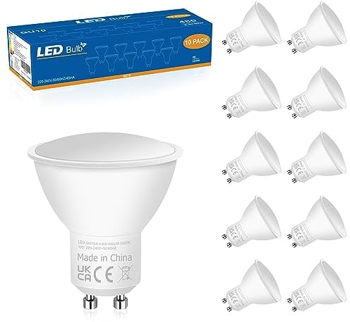 DSLebeen GU10 LED Warmweiss 3000K Lampe 400 Lumen Warmweiß Leuchtmittel 4.8W Lampen Ersetzbar für 50W Halogenlampen Abstrahlwinkel 120°Nicht-Dimmbar 10er-Pack