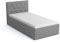 bonni Polsterbett Star 80x180cm Bett mit Matratze und Lattenrost Einzelbett Jugendbett Öko-Leder Polsterstoff und Kopfteil Glamour Stil (Grau)