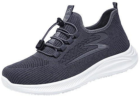 Scarpe da Corsa Donna Stivali Uomo Alti Pelle Scarpe Uomo Bianche Sneakers Scarpe da Basket Uomo Grey-6 14.99