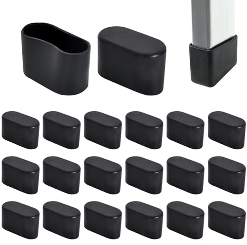 20 Stück PVC Stuhlbeinkappen, 40x20mm Stuhlbeinschutz, rutschfest Oval Tisch Stuhl Beinkappen, Geräuschreduzierung Stuhlbeinkappen Kunststoff, Bodenschutz Abdeckkappe für Stuhlbeine, Gartenmöbel