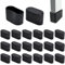 20 Stück PVC Stuhlbeinkappen, 40x20mm Stuhlbeinschutz, rutschfest Oval Tisch Stuhl Beinkappen, Geräuschreduzierung Stuhlbeinkappen Kunststoff, Bodenschutz Abdeckkappe für Stuhlbeine, Gartenmöbel