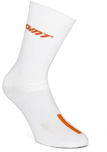 DMT Unisex Klassisches Rennen Radsocken, weiß/orange, Small/Medium