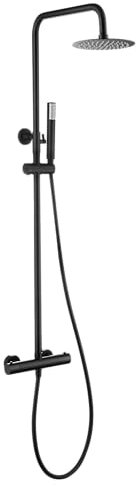 IMEX BTG053/NG GÉNOVA Conjunto Ducha Termostático Negro Mate