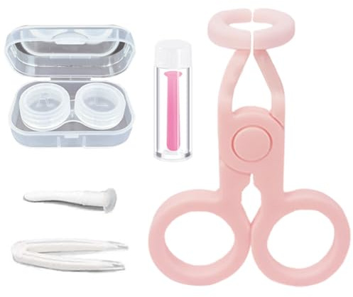 NGUP Color Contact Lenses Wearing Aids Kits Contact Lens Remover and Insertion Tool Set Contact Lens Case and Contact Lens Remover Plunger Suction Cup Tweezers Storage Tray