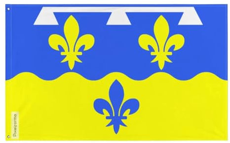 Drapeau Loir-et-Cher Plusieurs Tailles en Polyester 96x144cm 2. 2 œillets à gauche
