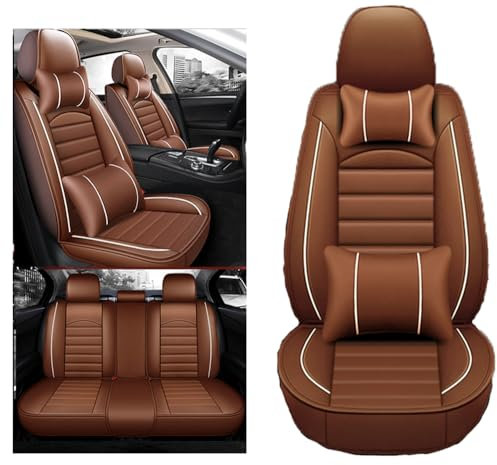 MBROS Autositzbezüge Auto Sitzbezüge Sets für Ford C-MAX C214 2003-2006 2007 2008 2009 2010, 5 Sitzer PU Leder Wasserdichter Komfort Sitzbezug, Schonbezüge Sitzschoner,B-Brown