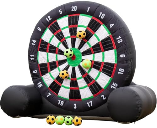 KJZQXYX Aufblasbare Outdoor-Fußball-Dartscheibe, Kick-Dartscheibe mit 5 klebrigen Fußbällen, Gebläse und Stützrahmen – riesig für den Außenbereich (2.5m)
