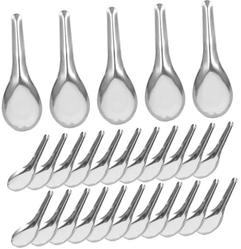 Cabilock 50piezas Cuchara Sopera Gruesa Cucharas Chinas Sopa Soperas Inoxidable Para Servir