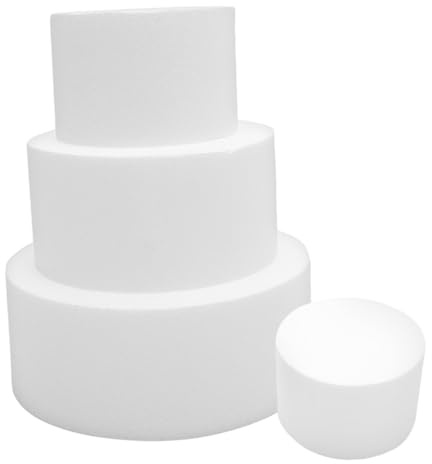 Mannequins de Gâteau en Mousse 4pcs Blancs pour Présentation et Pratique | Disque Polystyrène, Faux Gâteau Pâtisserie, Accessoires de Décoration de Gâteaux pour Vitrines