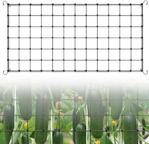 Zikenis Wachsen Zelt Netz 57x104.5 cm, Scrog Netz,Elastisches Mesh Zelt Ranknetz,Grow Netz mit 4 Haken,für GemüSe-,Obst-Und Blumenpflanzen Verwendet,für Hof,Gartenarbeit,Garten,Balkone (57 x 104.5 cm)