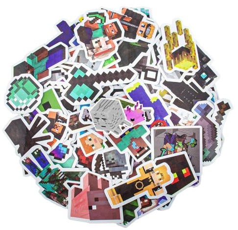 AYNKH 100 Stück Miner Aufkleber, Vinyl, wasserdicht, für Kinder, Geburtstag, Geschenk, Party, Befüllen von Wasserflaschen, Gepäck, Computer, Skateboard