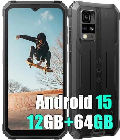 Blackview BV4800 SE Android 15 Teléfono Móvil Resistente 2025, 12GB+64GB/2TB IP68 Móvil Rugerizado, 5100mAh, 16MP Camera, 6.56 HD+, Dual SIM 4G Movil Irrompible, GPS, NFC, OTG,FM, Gemini AI, Negro