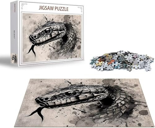 Puzzle Schlange Puzzle 4000 Teile Tinte Holzpuzzle Erwachsene, Premium Quality Klassische Wooden Lernspiel DIY Klassische Spaß Jigsaw Erwachsene, Challenging Game Jigsaws für Wohnkultur Geschenk x-13